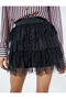 Mini Lace Skirt with Elastic Waist Layers - 5