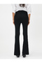 Flare Leg Leggings Trousers High Waist with Slit - 4