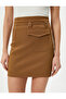Textured Mini Skirt - Normal Waist, Cargo Pocket - 5