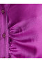 Gathered Satin Shirt - 6