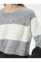 Knitwear Sweater Crew Neck Long Sleeve Color Block - 5