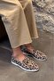 Vayne Beige Leopard Patterned Genuine Leather Flat Sole Women's Ballerinas - 4