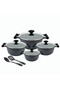 Essential Granite 10 pcs Cookware Sets - Black - 2