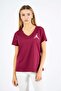 Sports T-Shirt V-Neck Printed Burgundy Color - 8