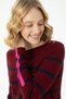 Women's Burgundy Crew Neck Sweater 50269500-Vr014 - 2