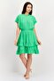 Women Textured Mini Dress, Green - 3