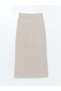 Lcwaikiki Basic Light Gray Melange Elastic Waist Women's Knitwear Skirt