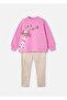 Girl's Sweat Leggings Set Pink 4708