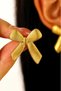 Striped Bow Gold Women's Earrings - 2
