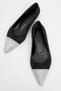 Monteria Black Silver Stoned Women's Ballerina Shoes - 2