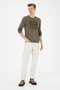 Men's Khaki Crew Neck Sweater 50271035-Vr027 - 4