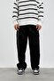 Men's Trousers with Drawstring Cuffs, Black Cargo Pockets, Baggy Loose Fit Gabardine - 5