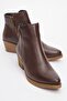Jayer Brown Floater Genuine Leather Women's Heeled Boots