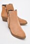 Jayer Dark Beige Suede Genuine Leather Women's Heeled Boots