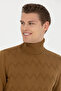 Men's Slim Fit High Neck Light Khaki Sweater 50270980-Vr183 - 2