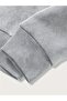 Men's Printed Top and Bottom Hooded Gray Tracksuit Set Oversize Boyfirend - 4