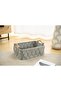 Rectangular Shape Durable Storage Basket with Wooden Handle - 2
