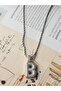 Zircon Stone Twist Chain Chubby Letter Balloon Necklace-Silver Color - 4