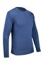 Men's Crew Neck Knitwear Blue Sweater Patterned Steel Knit Classic Fit - 4241C - 2