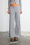Ribbed Elastic Waist Wide Leg Knitted Trousers - 6