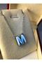 Letter m three-dimensional white steel women's necklace in illuminated box • for lover • for wife • for mother • for friend necklace - 5