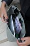 Aqua Green Mineur Waxed Canvas Tote Bag Waxed Canvas Women's Hand and Shoulder Bag with Adjustable Strap - 6