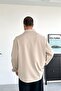 Beige Basic Oversize Gabardine Shirt - 2