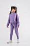 Girl's Rib Model Zippered Tracksuit Set - 2