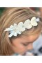 Special Design 3-Stone Bow Heart Crown Women's and Children's Crown in White Cream Color - 3