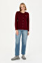Women's Burgundy Basic Knitwear Cardigan 50276610 -Vr014 - 4