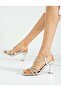 Feles Stripe Stone Heeled Women's Evening Dress Shoes SILVER - 3