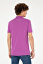 Men's Slim Fit Polo Neck Purple Basic T-Shirt 50279568-Vr038 - 5
