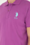 Men's Slim Fit Polo Neck Purple Basic T-Shirt 50279568-Vr038 - 7