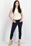 Women Skinny Fit Cargo Pocket Stretchable Pants, Dark Navy - 4