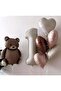 Cream Aged Retro Heart Folious Bear Bohoo Ballon Harness Birthday Party Set Ornament - 4