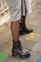 (Bükreş) Genuine Leather Thick Heeled Serrated Non-Slip Sole Boots - 3