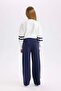 D6568 Wide Leg Wide Wide Leg Striped Sweatpants - 6