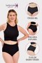 High Waist Women's Panties - 7 Pieces Grey/Black/White Nude, Soft Flexible Cotton - 5
