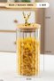 Glass Jar Silicone Bamboo Lid Jar Set of 3 - 5