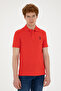 Men's Slim Fit Polo Neck Claret Red Basic T-Shirt 50279613-Vr014 - 3