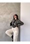 Asur Boutique Women's Leopard Patterned Ribbed Standard Size Cardigan - 3