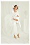 Tulle Detailed Patted Maternity Pajamas Set 18203