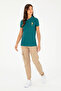 Women's Dark Green Basic Polo Neck T-Shirt 50280071-Vr101 - 4