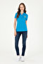 Women's Cobalt Blue Basic Polo Neck T-Shirt 50280071-Vr045 - 4