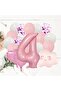 Pink Number Age Foil Balloons Pink Cloud Foiled Birthday Party Set Ornament - 2
