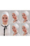 Women's Hijab 5-Piece Ruffled Stitched Bonnet Ecru