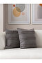 Double Decorative Polka Dot Linen Fabric Throw Pillow Cover 43X43 Gray - 2