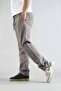 Men's Comfortable Fit Bagy Belted Drawstring Canvas Jeans Gray - 4