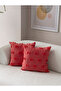 Double Decorative Polka Dot Linen Fabric Throw Pillow Cover 43X43 Pink - 3