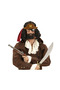 Black Bearded Pipolu Jack Sparrow Sailor Pirate Glasses with Coffee Color Hat 24X25 cm - 3